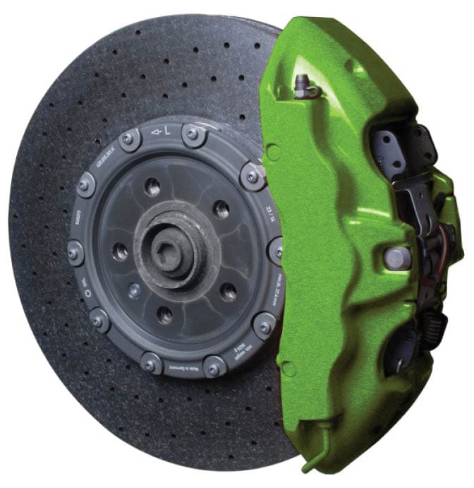 A close up of a car's brake rotor and caliper. AI generated content