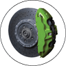 A close up of a car's brake rotor and caliper. AI generated content