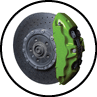 A close up of a car's brake rotor and caliper. AI generated content