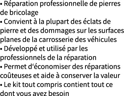   Réparation professionnelle de pierres de bricolage   Convient à la plupart des éclats de pierre et des dommages sur   