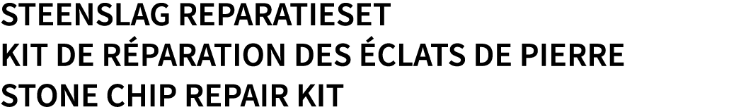steenslag reparatieset kit de réparation des éclats de pierre STONE CHIP REPAIR KIT